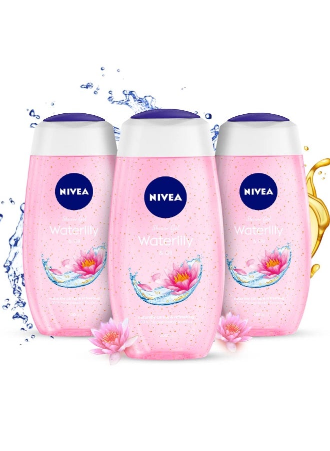 NIVEA Waterlily & oil 250 ml Body Wash(Pack of 3)|Shower Gel with Scent of Waterlily and Care Oil|Pure Glycerin for Instant Soft & Summer Fresh Skin|Microplastic Free|Clean, Healthy & Moisturized Skin - Image 1